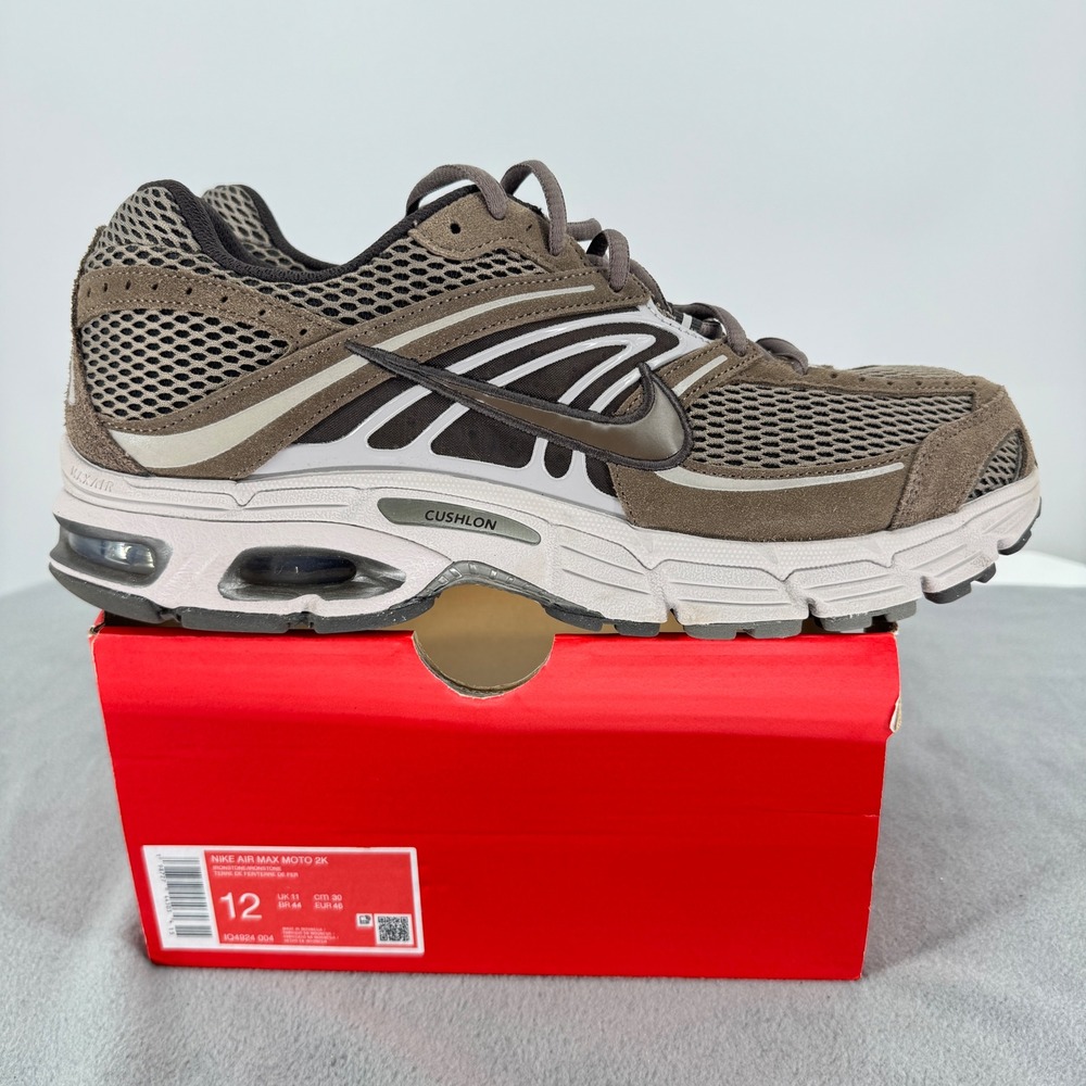 Nike Air Max Moto 2K Mens Size 12 Ironstone Brown Running Shoes IQ4924-004
